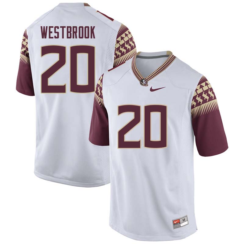 Men #20 Jaiden Woodbey Florida State Seminoles College Football Jerseys Sale-White - Click Image to Close